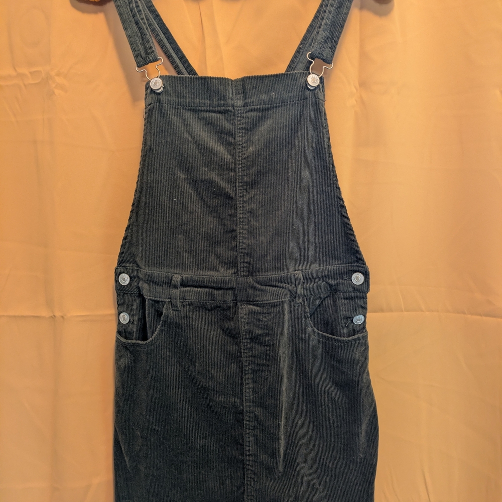 Love Tree Forest Green Corduroy Overall Dress